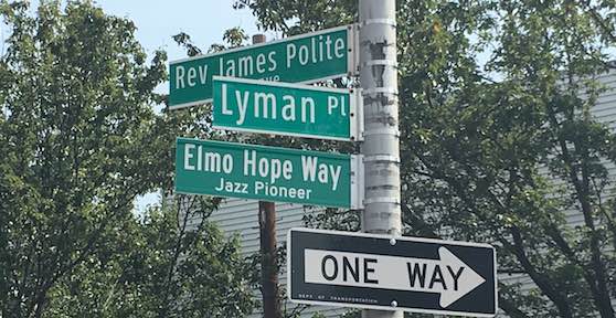 The new Elmo Hope Way street sign