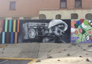 Zabou's finished mural of Grandmaster Flash. Photo by Mike Elsen-Rooney