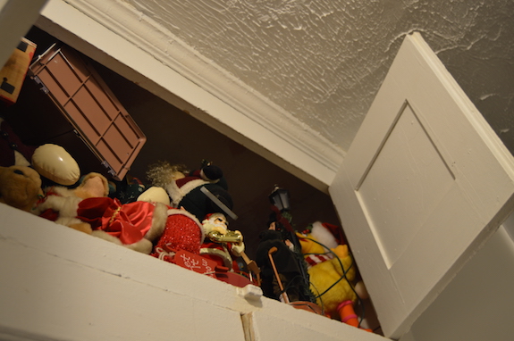 Baez’s holiday decorations were stored in a cupboard, one of the places where she said lead paint has yet to be removed.
