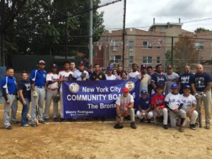 Neighborhood kids and NYPD participants of the Community Board 6 softball game on September 24th, 2016