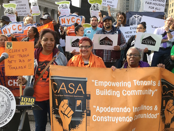 Tenants and community organizers gathered in Foley Square on October 13, 2016, as Letitia James announced the new Landlord Watchlist.