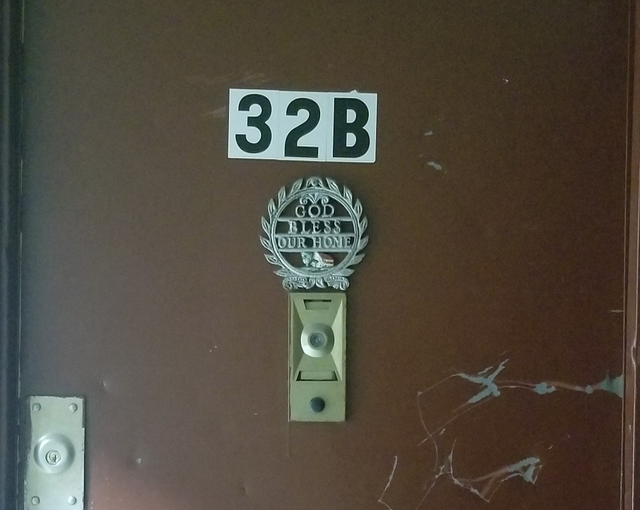 The Door of Angel DeJesus's Mt. Hope Apartment